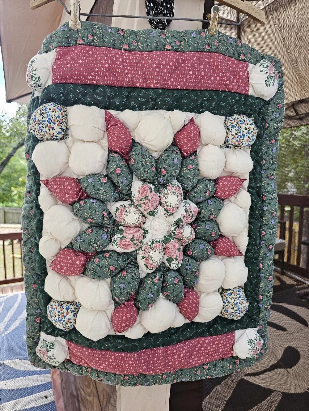 Puff Quilt Sham Nostalgia Home Fashions Bed Pillow Case Vintage Biscuit Flower